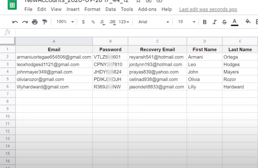 Screenshot of Gmail PVA Creator
